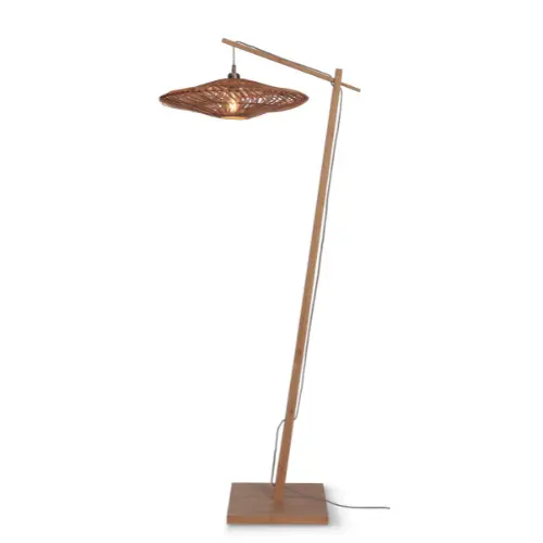 Good&Mojo Vloerlamp Zanzibar L bamboe nat.176cm/kap 55x14cm rotan. nat.