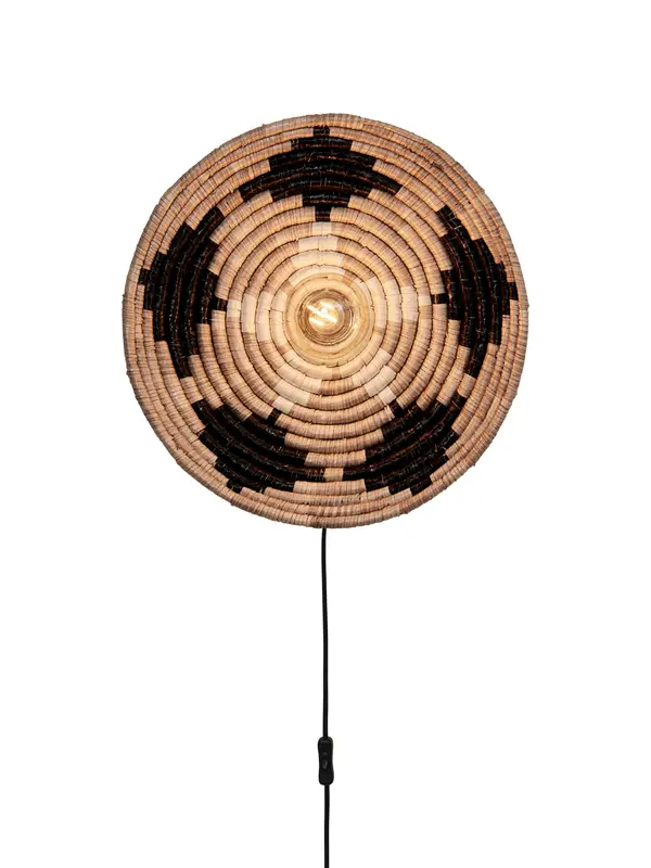 Good&Mojo Wandlamp Andros dia. 45cm, zw/nat/wit