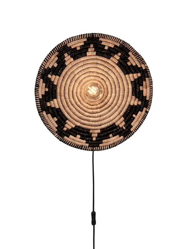 Good&Mojo Wandlamp Andros dia. 45cm, zw/nat.