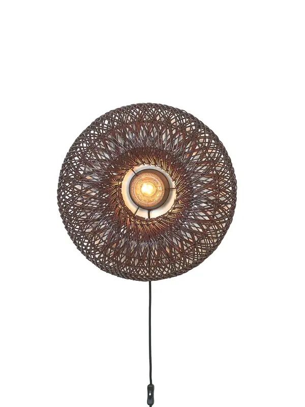 Good&Mojo Wandlamp Arizona bamboe/kap ø50x23cm burgundy, S