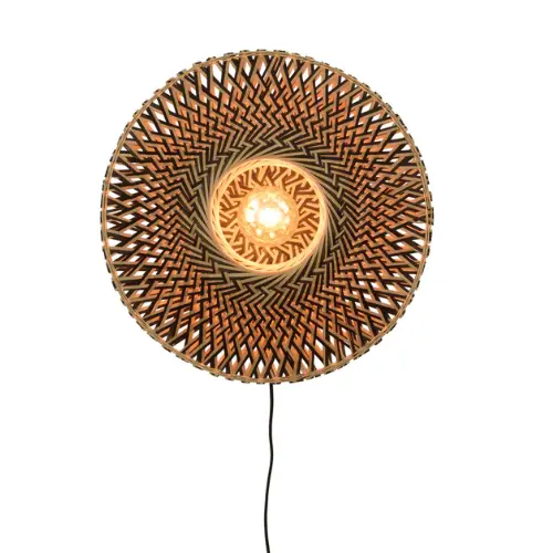 Good&Mojo Wandlamp Bali bamboe dia.44x12cm zwart/naturel, S