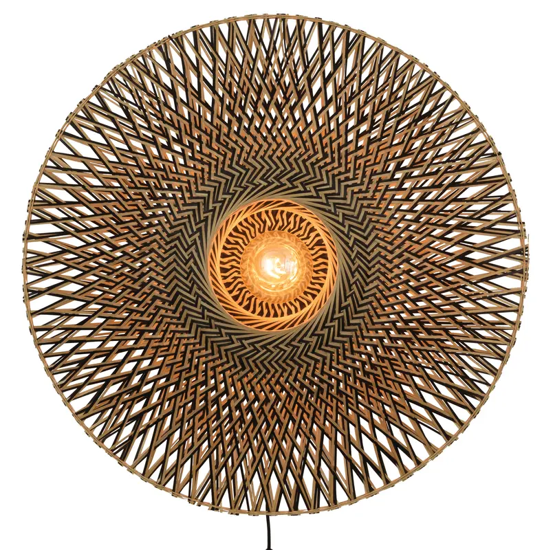 Good&Mojo Wandlamp Bali bamboe dia.87x20cm zwart/naturel, L