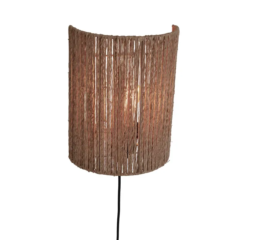 Good&Mojo Wandlamp Iguazu jute/halfrond h.32x25cm naturel. L