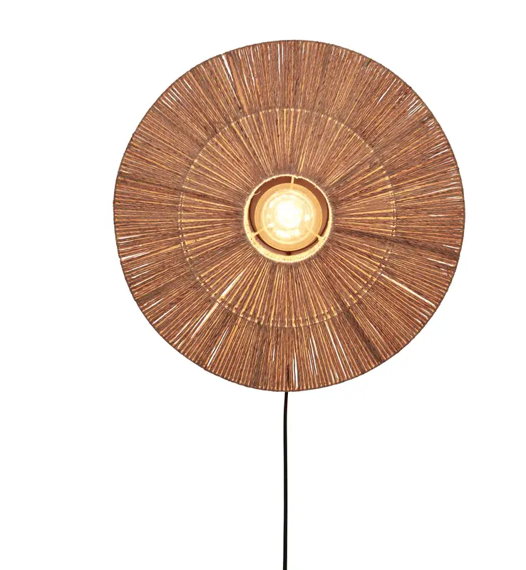 Good&Mojo Wandlamp Iguazu jute/schijf L dia.55xh.14cm. naturel