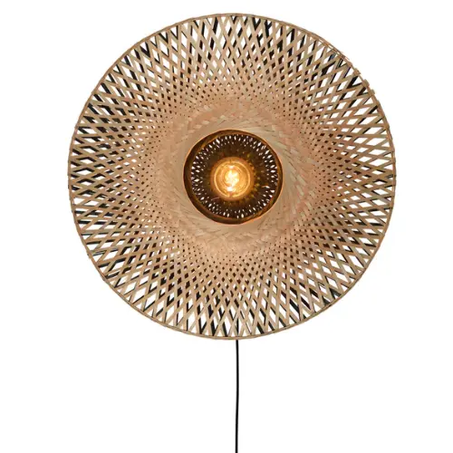 Good&Mojo Wandlamp Kalimantan bamboe plat dia.60xh.15cm, M
