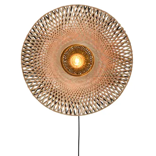 Good&Mojo Wandlamp Kalimantan bamboe plat dia.87xh.20cm, L