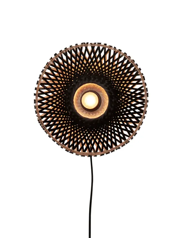 Good&Mojo Wandlamp Kalimantan XS bamboe dia.30x8cm. zwart
