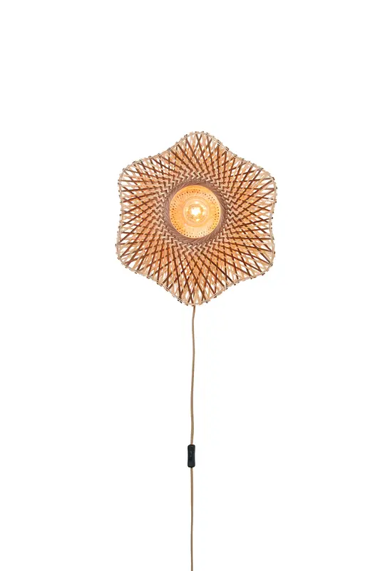 Good&Mojo Wandlamp Madura bamboe ø44x12cm nat/bruin, S