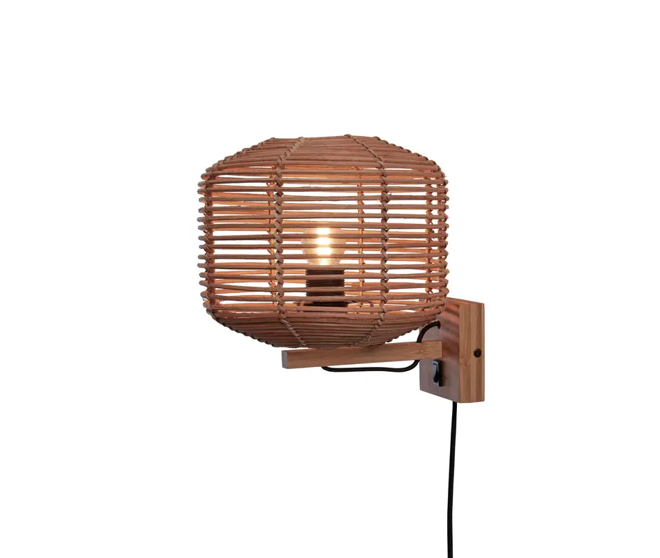 Good&Mojo Wandlamp Tanami rotan dia.25xh.20cm. naturel