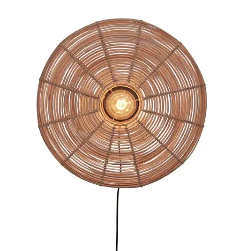 Good&Mojo Wandlamp Tanami rotan schijf L dia.55xh.14cm. naturel