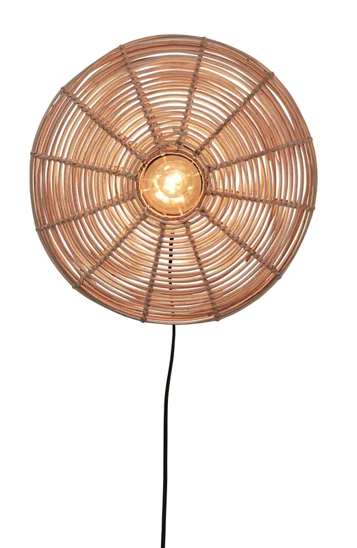 Good&Mojo Wandlamp Tanami rotan schijf S dia.40xh.10cm. naturel