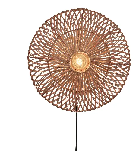 Good&Mojo Wandlamp Zanzibar L rotan/plat dia.55xh.14cm. naturel