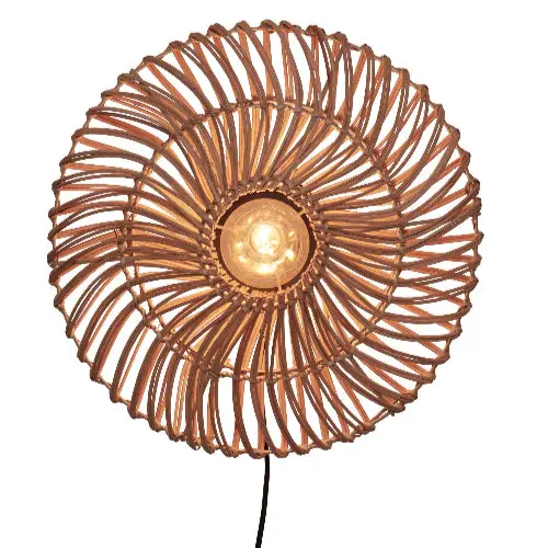 Good&Mojo Wandlamp Zanzibar S rotan/plat dia.40xh.12cm. naturel