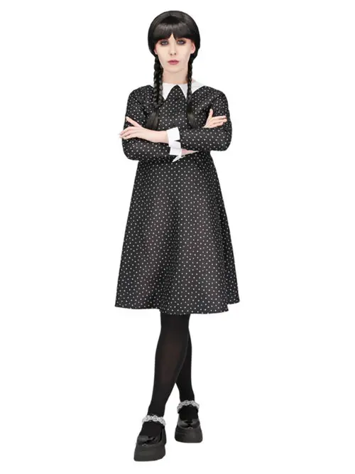 Gothic schoolgirl Woensdag jurk stip dame mt. M