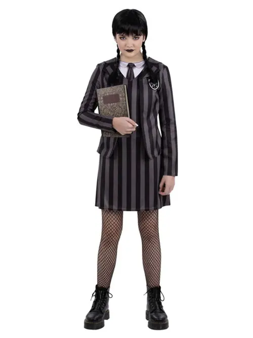 Gothic schoolgirl Woensdag jurk streep mt. S
