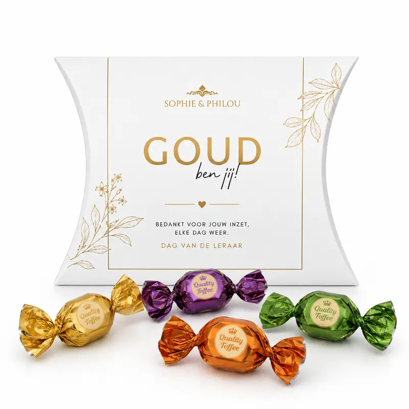 Goud ben jij! | Luxe Toffee Bedankje | Dag van de Leraar, leidster & zorg