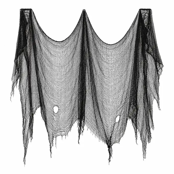 Griezelstof Halloween zwart 70 x 290cm