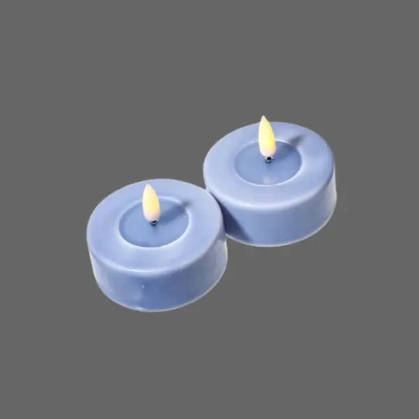 Groot led theelicht licht blauw - 2 stuks - Deluxe Homeart