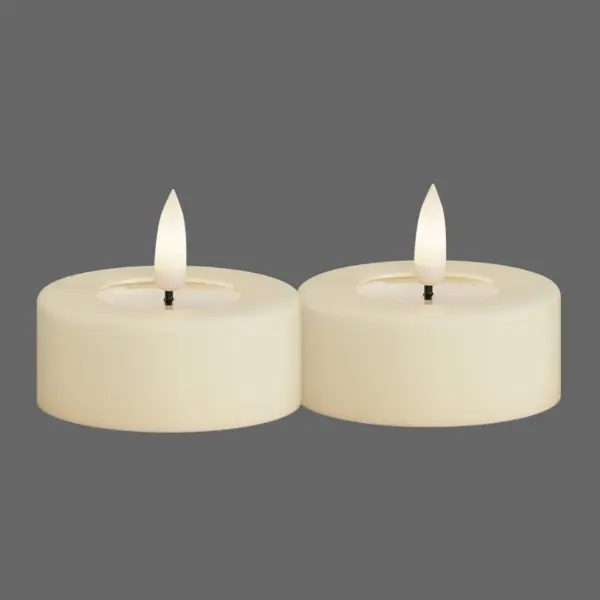 Groot led waxinelicht creme - 2 stuks - Deluxe Homeart
