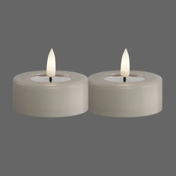 Groot led waxinelicht zand - 2 stuks - Deluxe Homeart