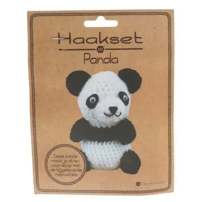 Haakset Panda zwart/wit