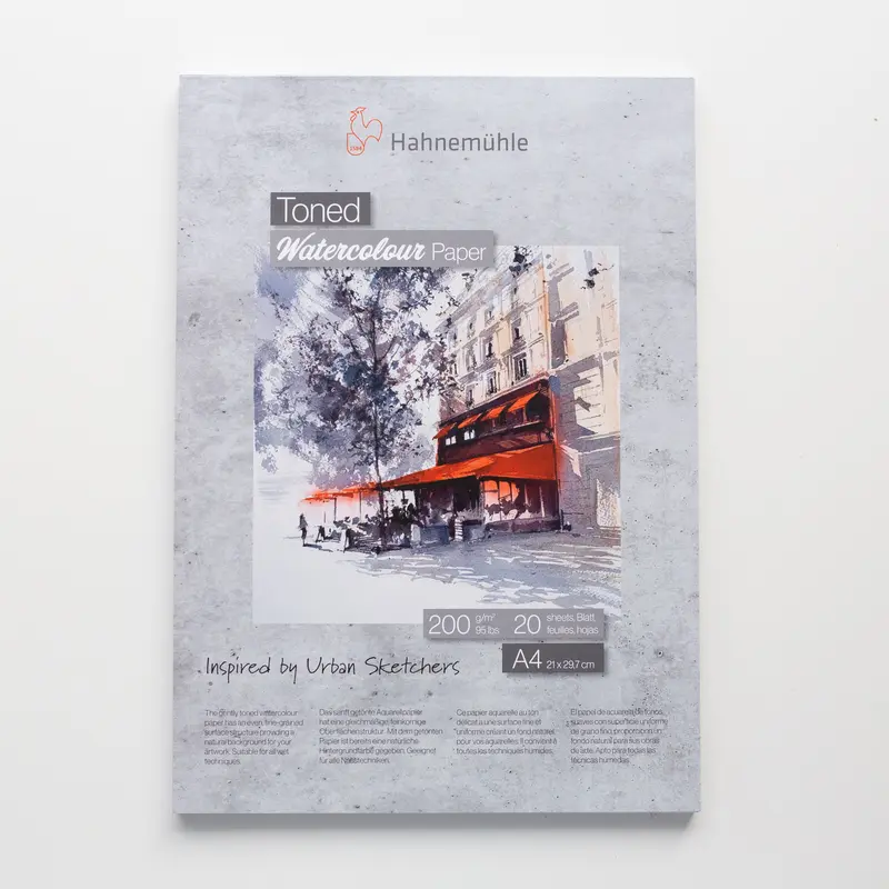 Hahnemuhle Toned Watercolour Block Grey A4