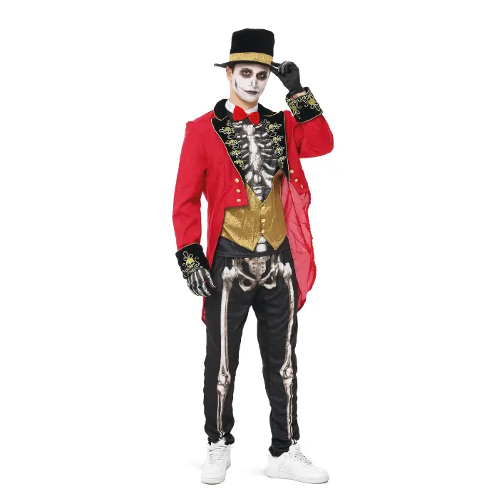 Halloween kostuum circus skelet Maat L
