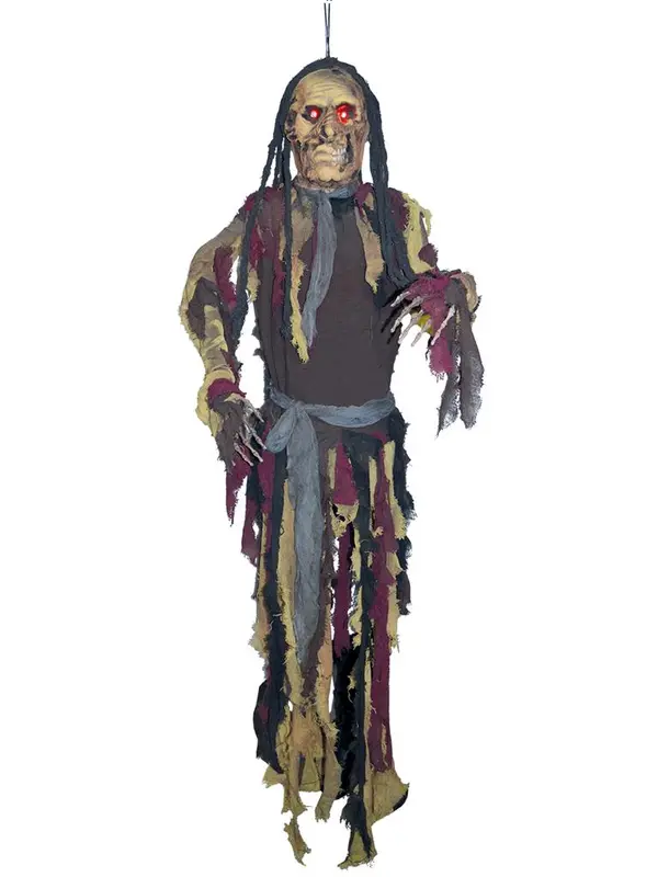 Hangdeco zombie skelet 160cm met licht