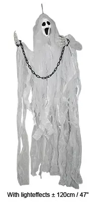 Hanging ghost, white, with lighteffects ca. 120cm