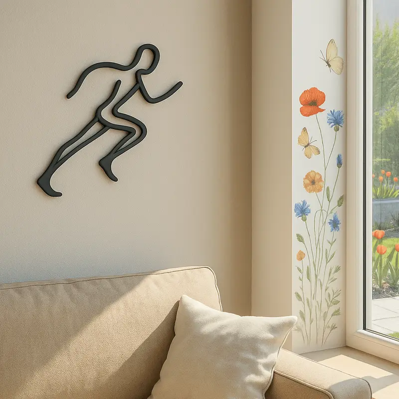 Hardloper muurdecoratie – Minimalistisch wandbeeldje voor hardloopliefhebbers