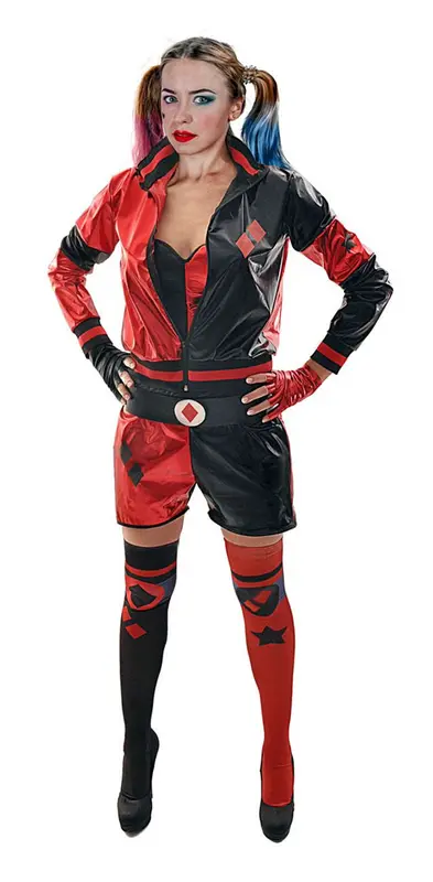 Harley Quinn zwart/rood mt. M