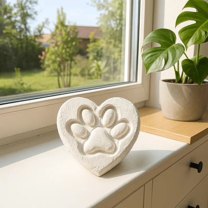 Hart met Pootafdruk – Gedenkdecoratie voor Dierenliefhebbers