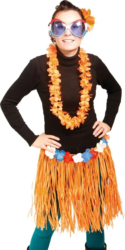 Hawaï rok 45 cm oranje