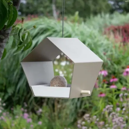 Heeej! Hangend vogelvoederhuisje Small Diamond zand