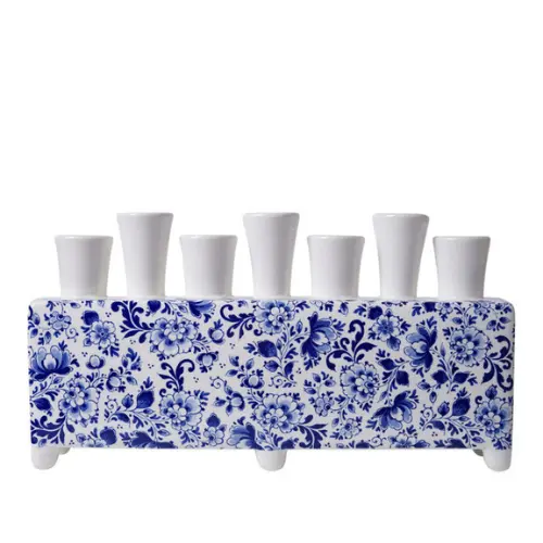 Heinen Delfts Blauw Tulpenvaas Delfts blauw rechthoek