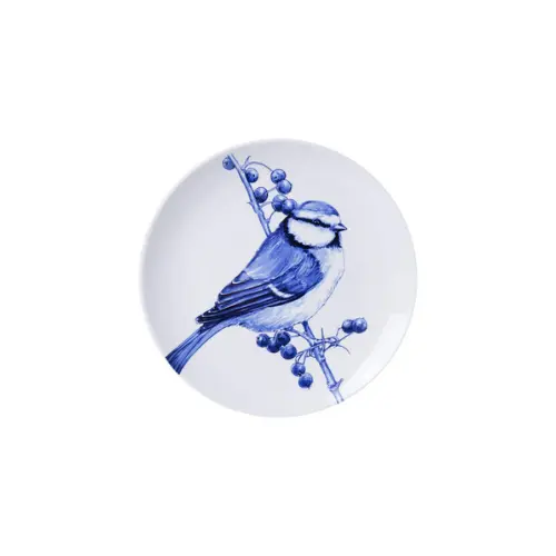 Heinen Delfts Blauw wandbord Pimpelmees