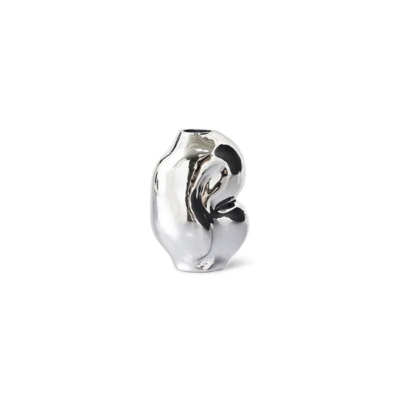 HK Living Vaas Gleam glass small - Chrome