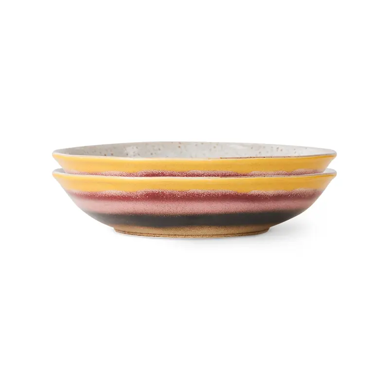 Hkliving 70s ceramics - Curry bowls Hibiscus