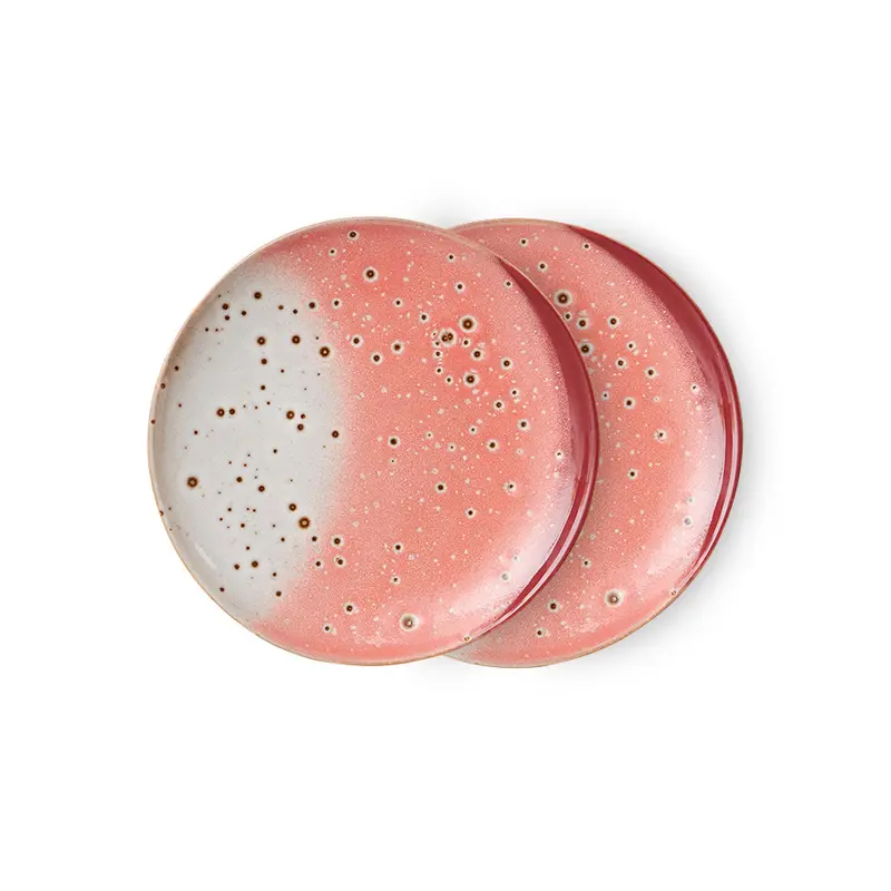 Hkliving 70s ceramics - Dessert plates Lychee (set of 2)