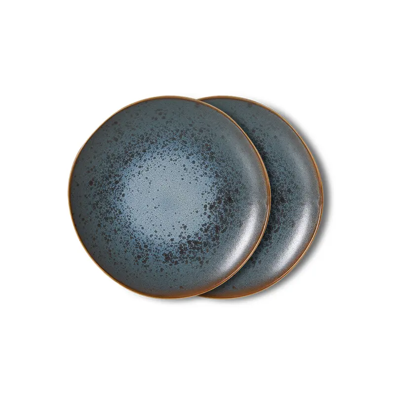 Hkliving 70s ceramics - Dessert plates Mineral (set of 2)
