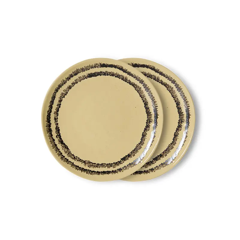 Hkliving 70s ceramics - Dessert plates Vanilla (set of 2)