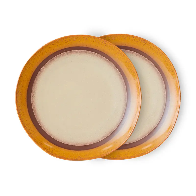 Hkliving 70s ceramics - Dinner plates Coconut