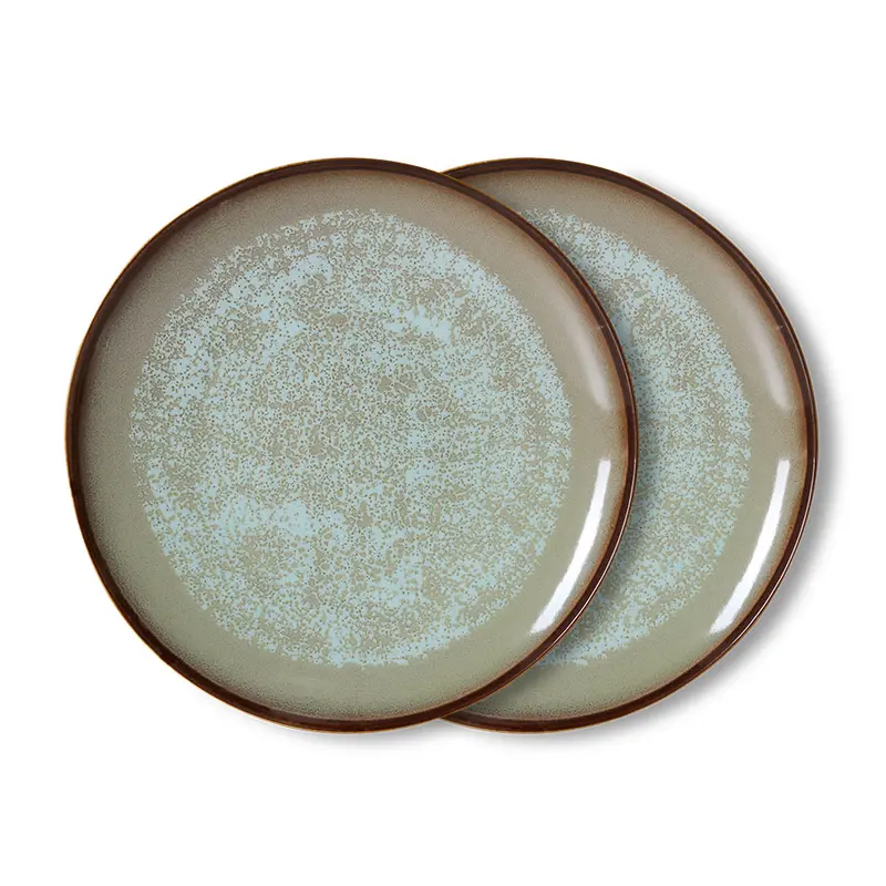 Hkliving 70s ceramics - Dinner plates Contrast (set of 2)