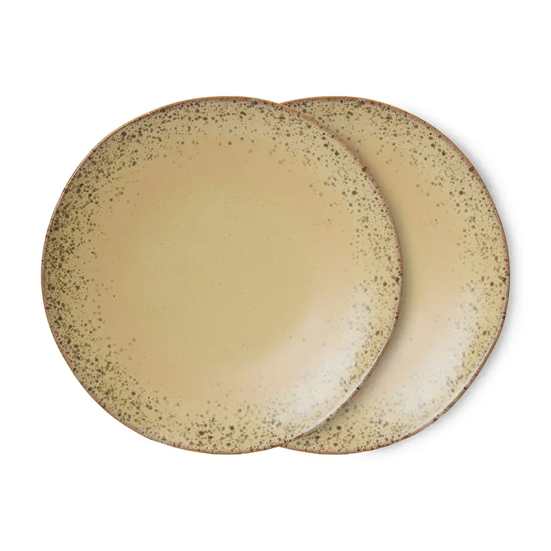 Hkliving 70s ceramics - Dinner plates Grit (set van 2)