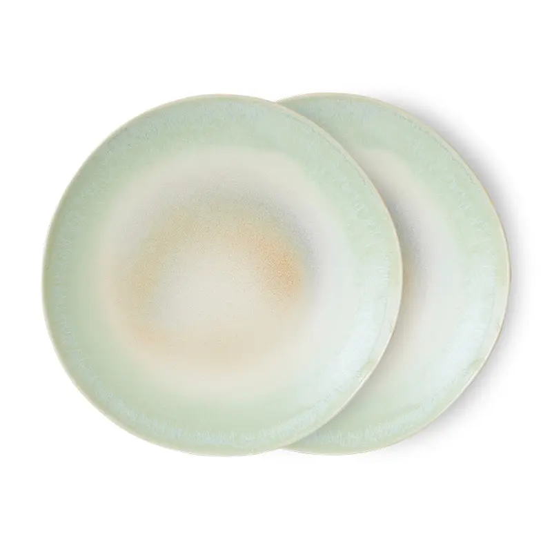Hkliving 70s ceramics - Dinner plates Palms (set van 2)