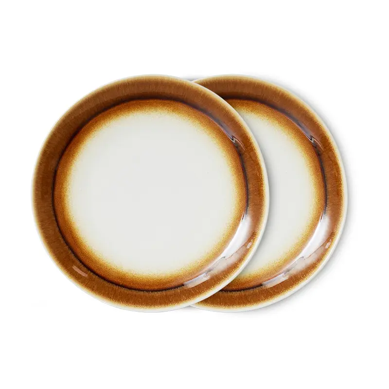 Hkliving 70s ceramics - Dinner plates Supernova (set van 2)