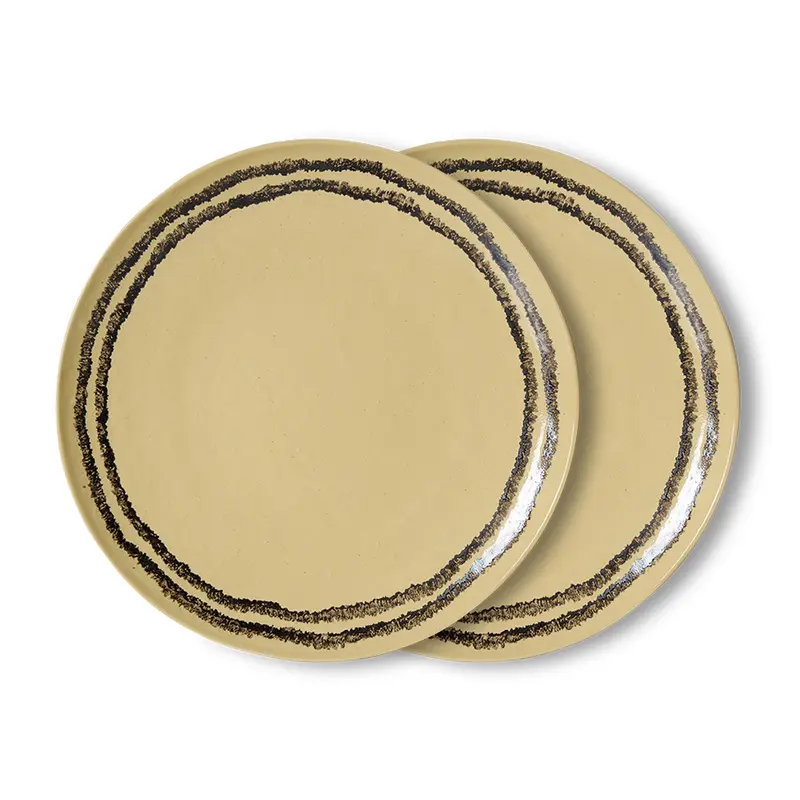 Hkliving 70s ceramics - Dinner plates Vanilla (set of 2)