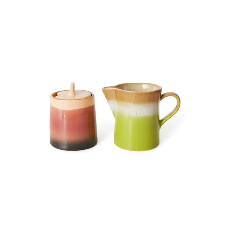 Hkliving 70s ceramics - Milk jug & sugar pot Foreland