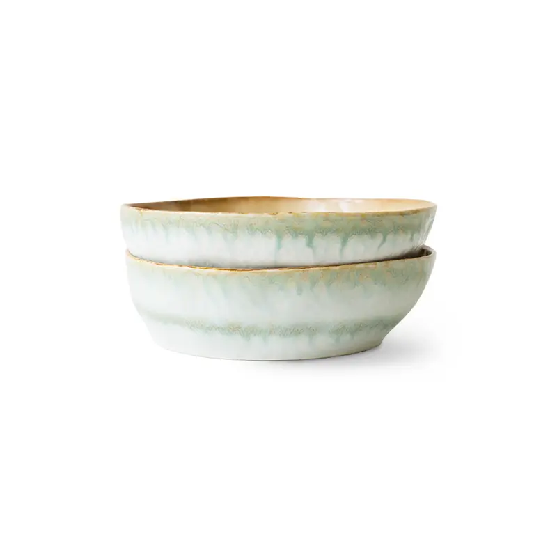 Hkliving 70s ceramics - Pasta bowls Petal (set of 2)