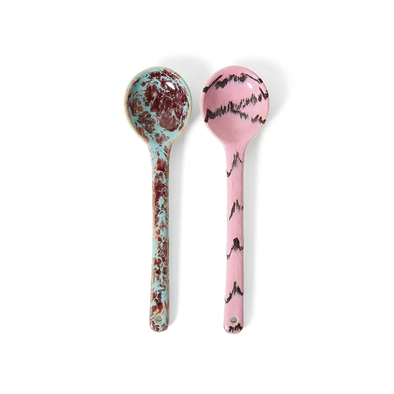 Hkliving 70s ceramics - Serving spoons Sprinkle (set of 2)
